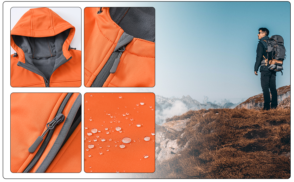 orange softshell jacket - Ushareoutdoor®