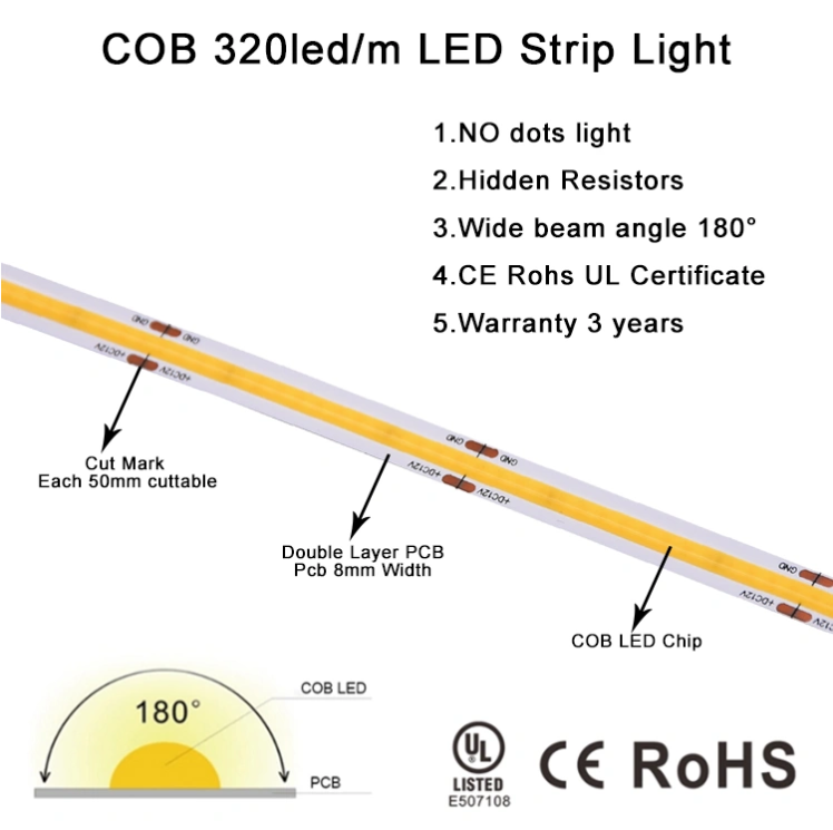 320 LEDs per meter COB LED Strip Light