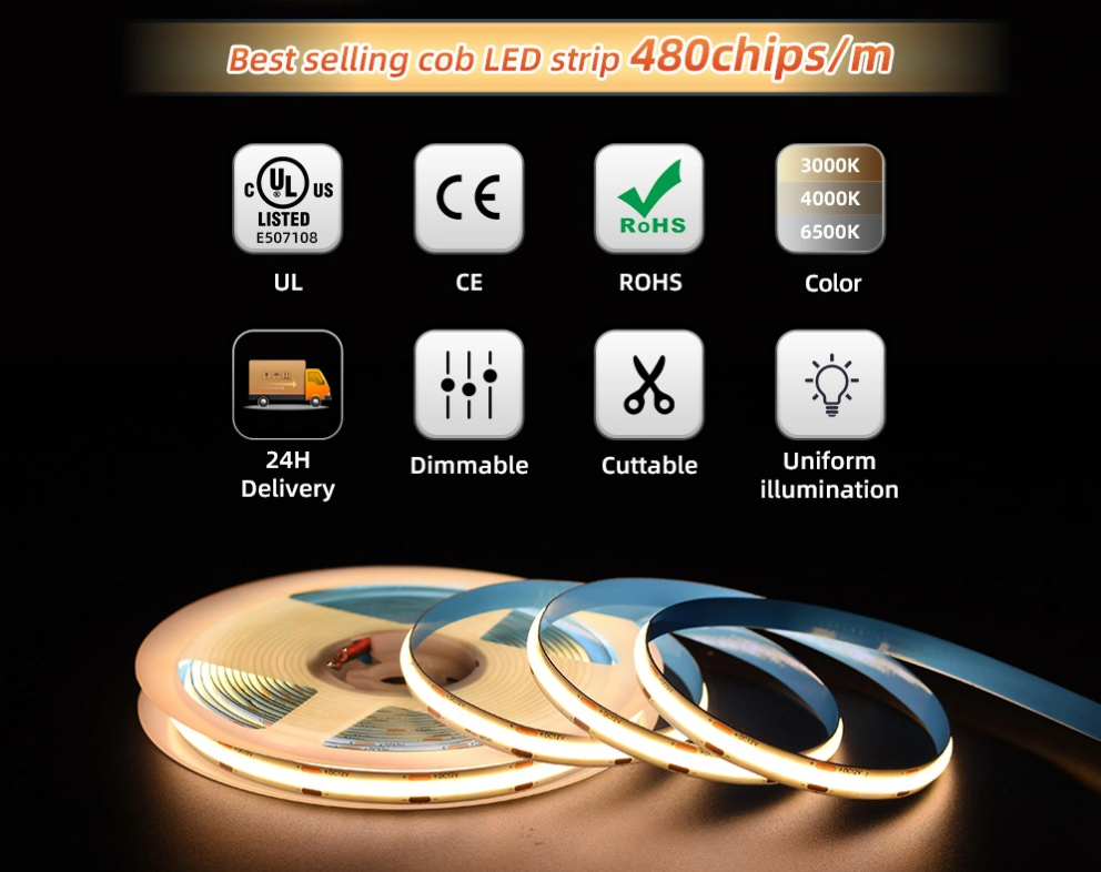 480 LEDs per meter COB LED Strip Light