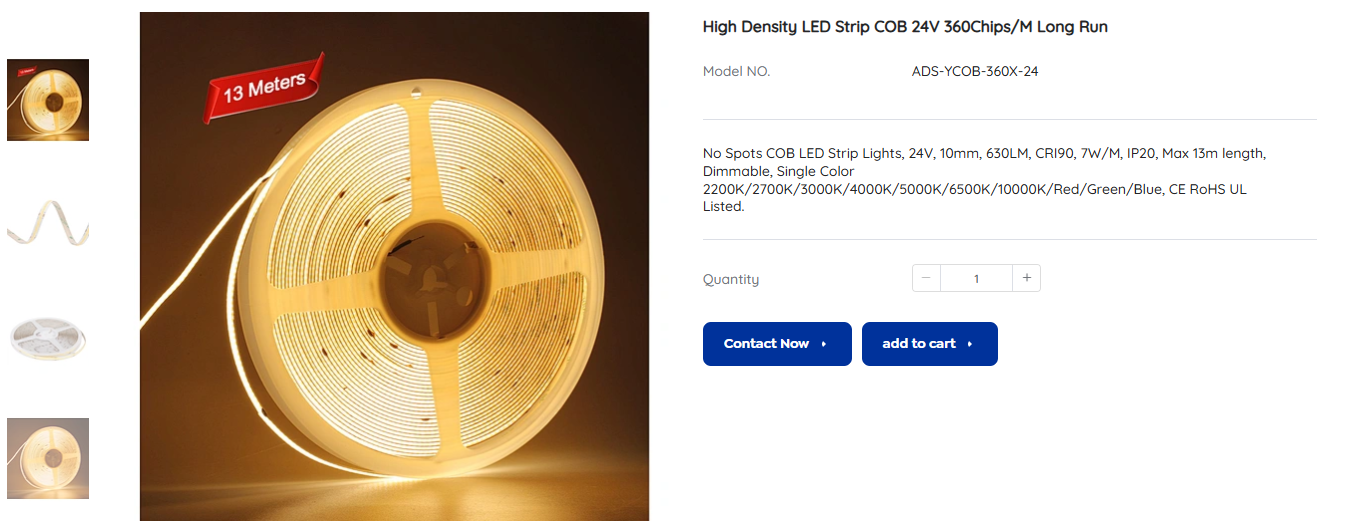 360 LEDs per meter COB LED Strip Light