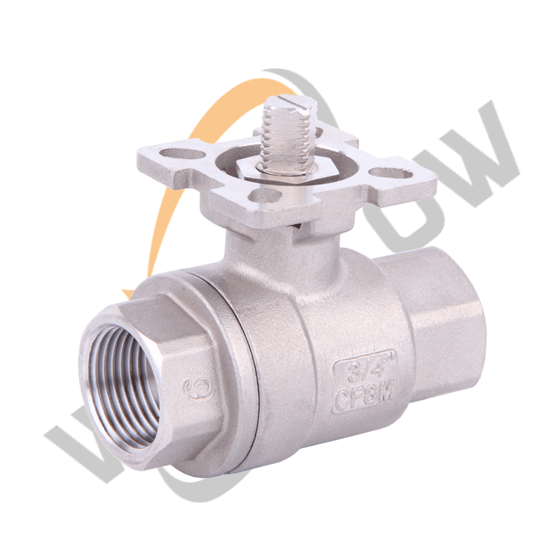 Stainless Steel 2PC Ball Valve with High Mounting Pad