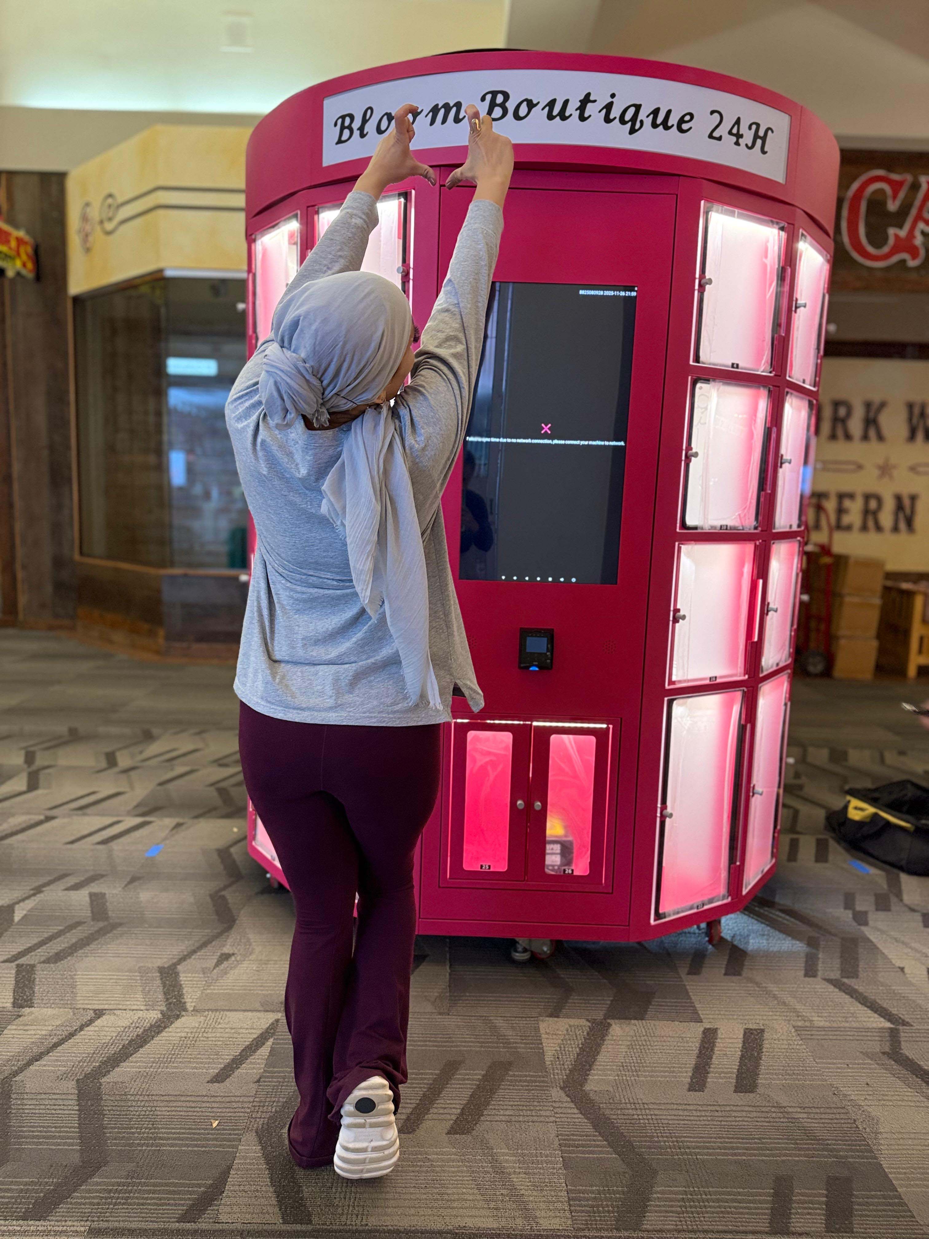 pink flower vending machine