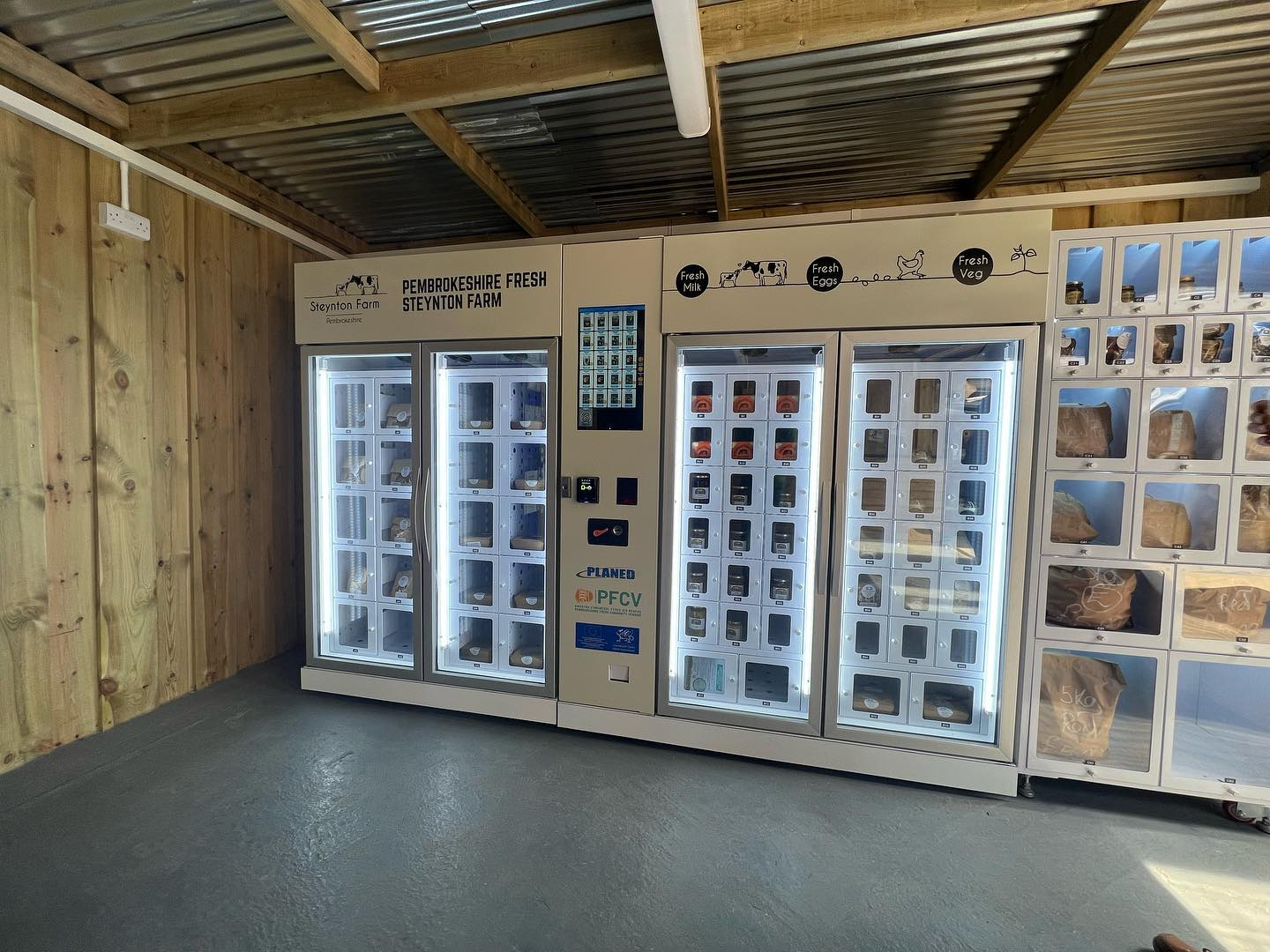 cooling locker vending machine selling farm prodduce in UK