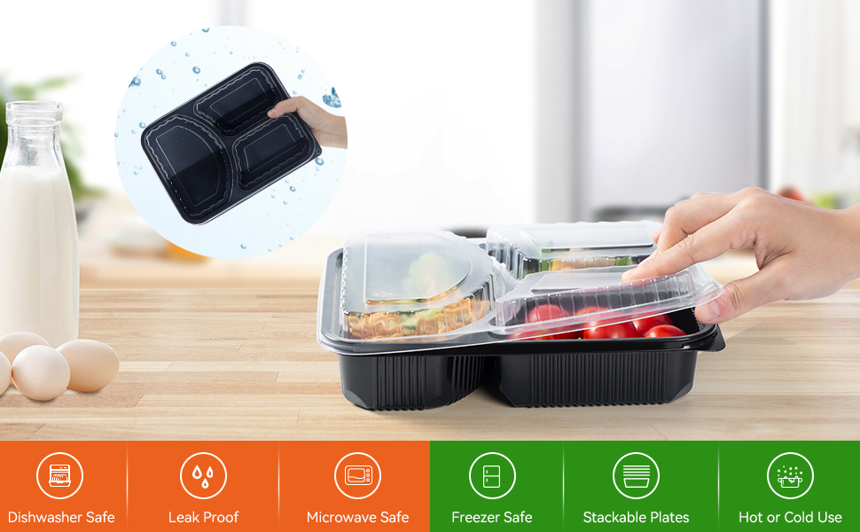 3 compartment meal prep container