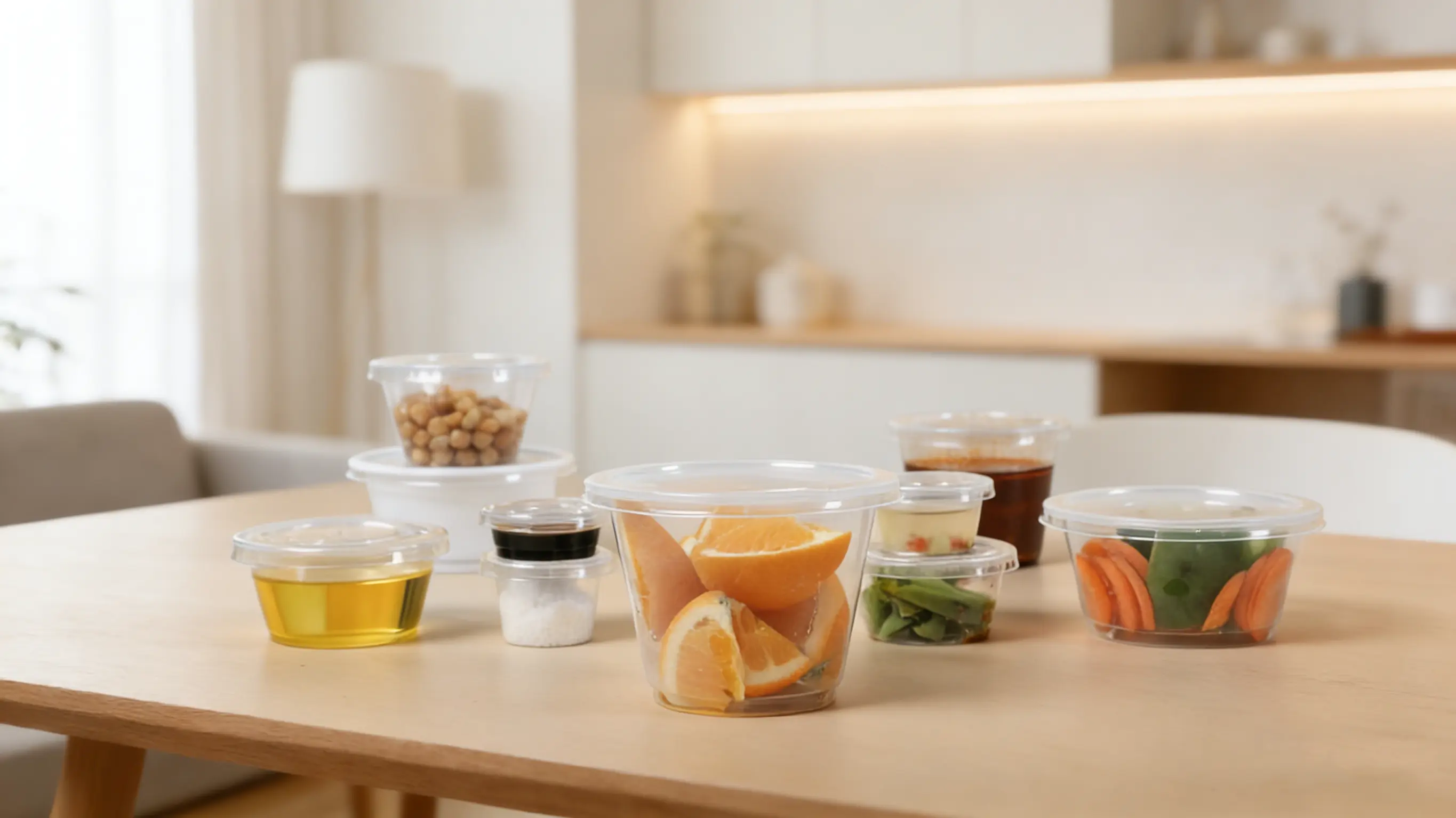 clear plastic portion cups with lids