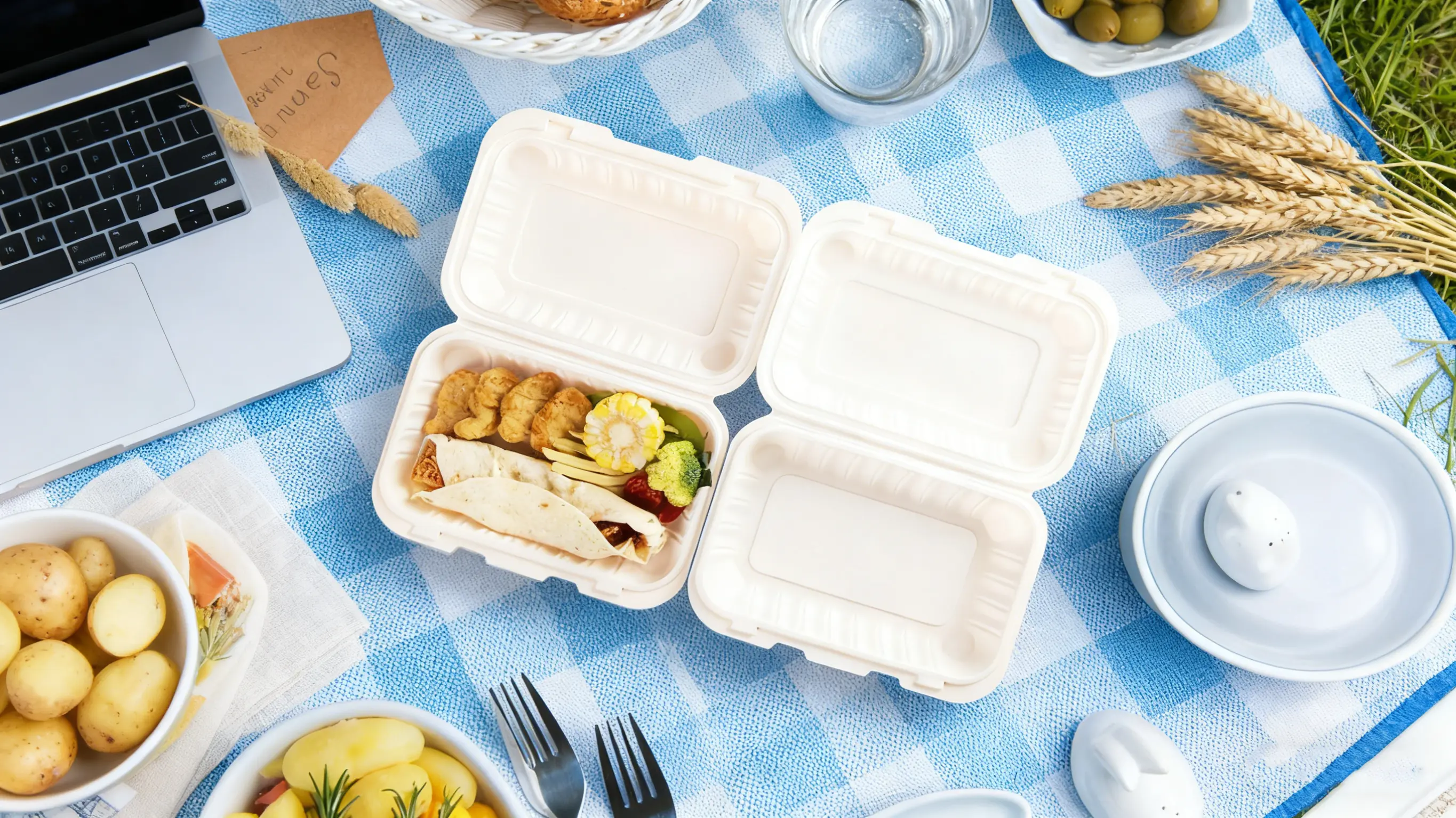 plastic hinged take out containers