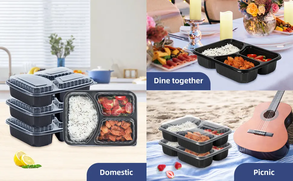 3 compartment food container