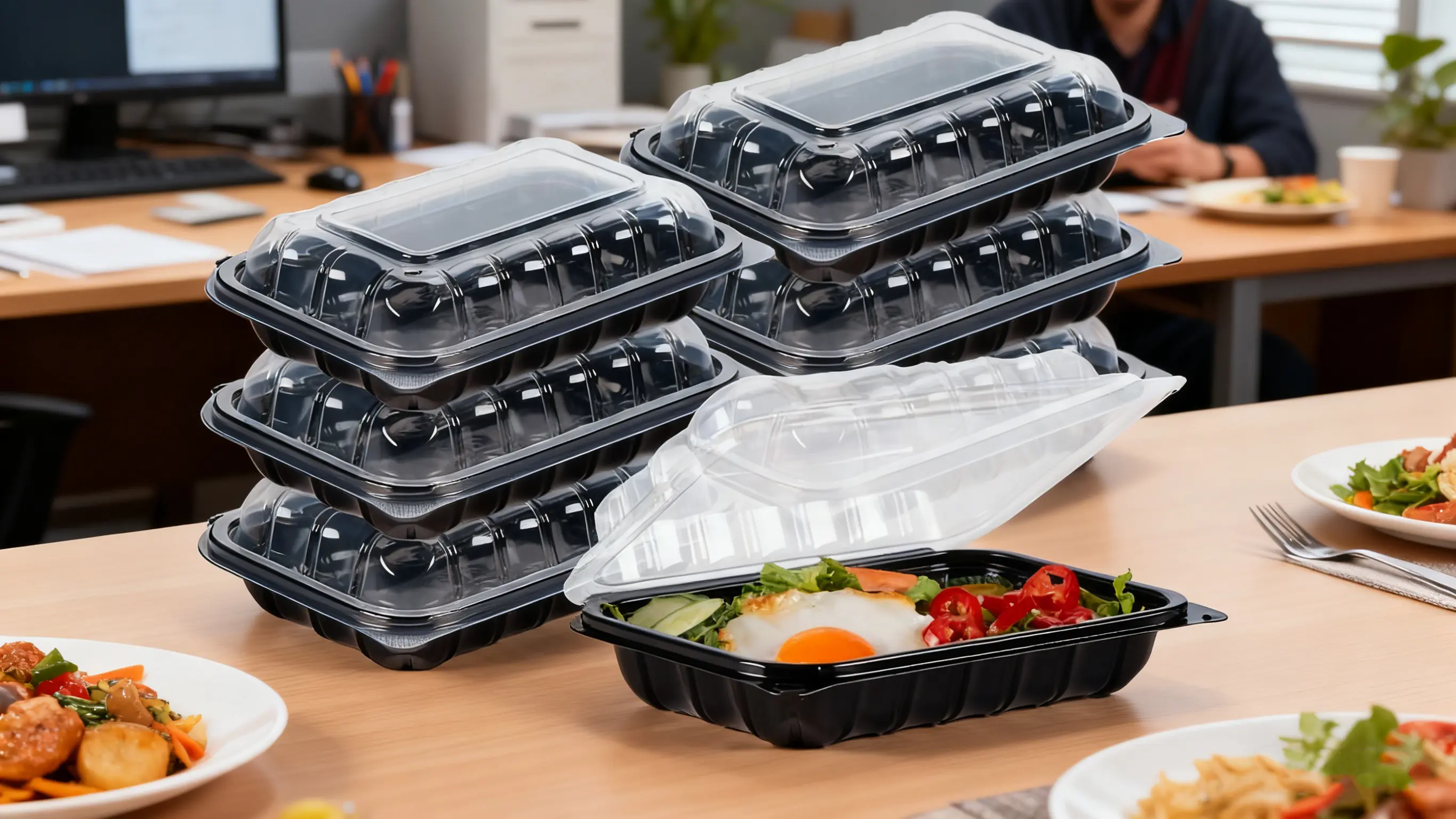clear hinged take-out containers