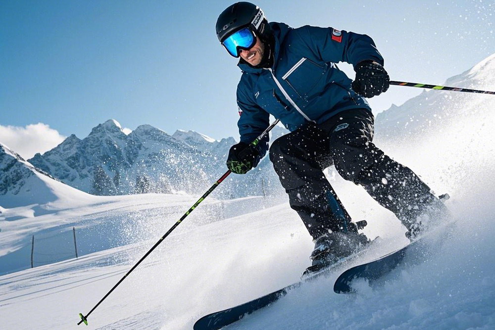 A Person is Engaged in Alpine Skiing