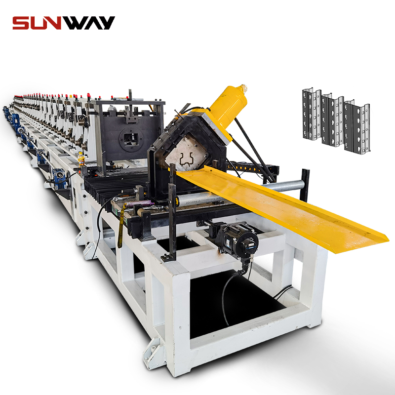 SUNWAY warehouse shelf upright roll forming machine actual image display