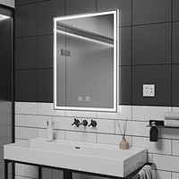 High Brightness Frameless Rectangle LED Mirror With Edge Light Diffuser Elegant Illuminated Mirror HC2016
