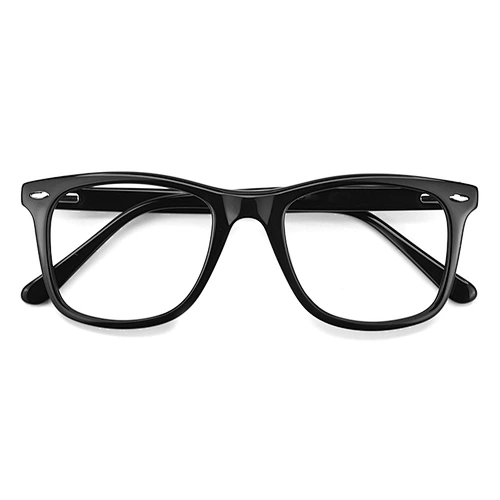 2021 Classic Fashion Unisex Black Square Acetate Clear Frames Optical Glasses Eyeglasses