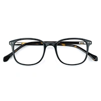 Classic black acetate optical frames with demi temple eyewear for men women