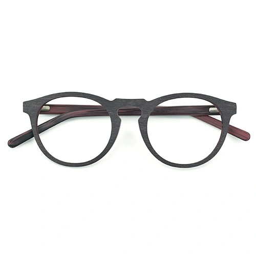 Prescription Eyeglasses Frames For Men and Women Wood Grain Optical Glasses Frame with Clear Lens