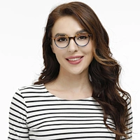 Latest design retro for woman acetate optical frame round eyeglasses