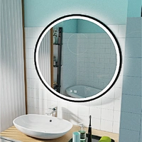 Round Mirror With LED Lights  With Adjustable Light HC2011