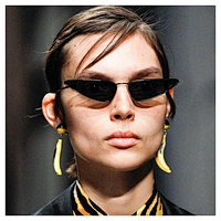 Women Cateye Shades Glasses Custom Logo Vintage Metal Small Triangle Cat Eye Sunglasses