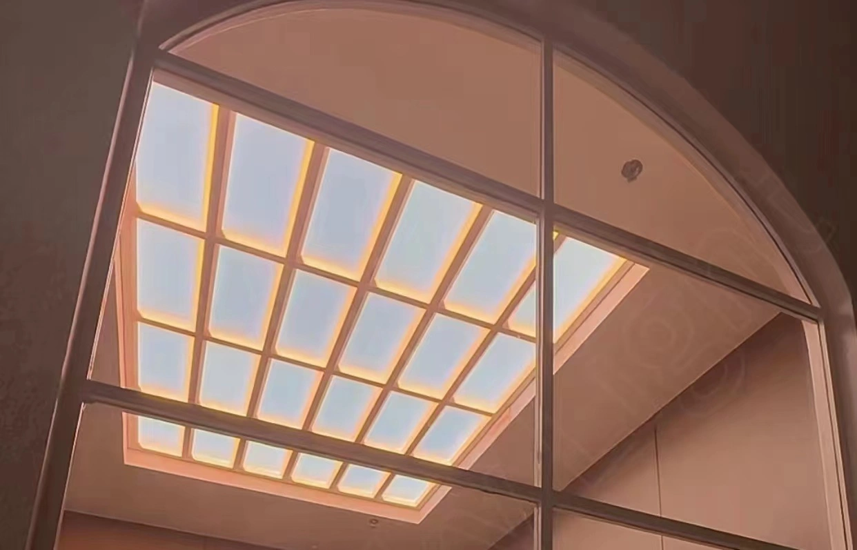 Guía de instalación del sistema modular de techo de cielo artificial Lumin disposición de paneles para techos grandes