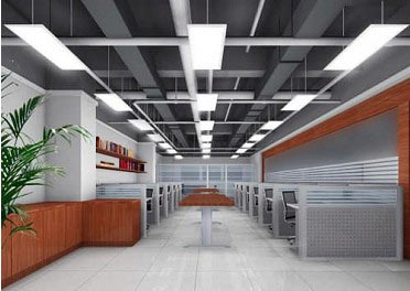Lumin LED panel light office lighting installation bright workspace