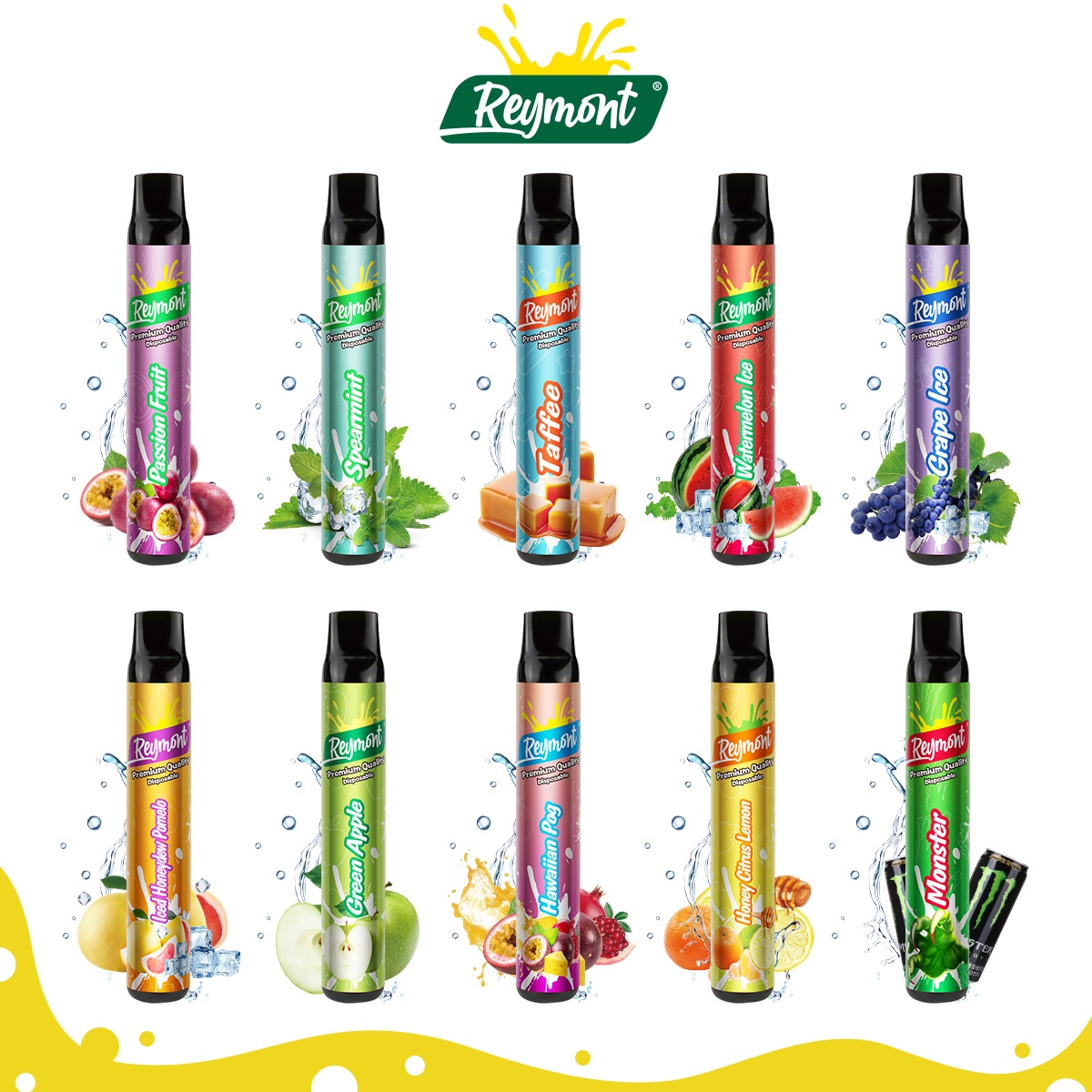 ReyMont, 1688 Puffs, Premium Quality, Disposable Vape pen, Electronic Cigarette, E Cigarette, Multi Flavors e cigs