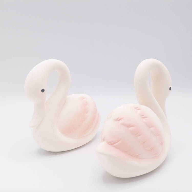 pink swan teether for girls