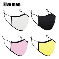 Five men custom wholesale reusable popular printed silver ion cotton face cover