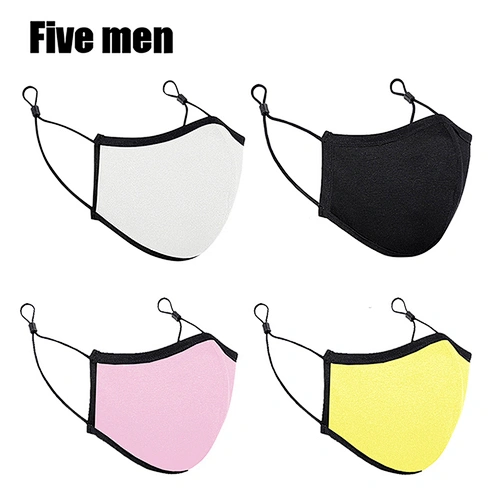 Five men custom wholesale reusable popular printed silver ion cotton face cover