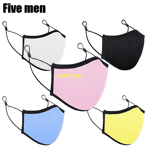 Five men custom fashion printing washable reusable white face cover for party