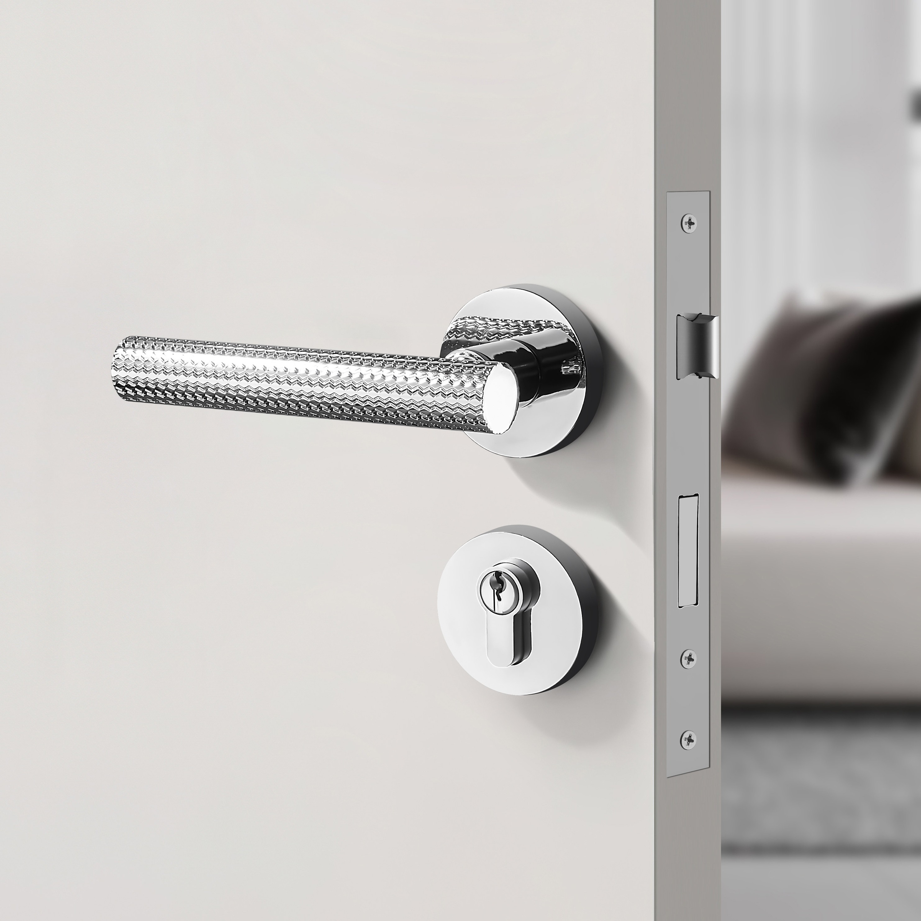 Zinc Alloy Door Handle For Woo...