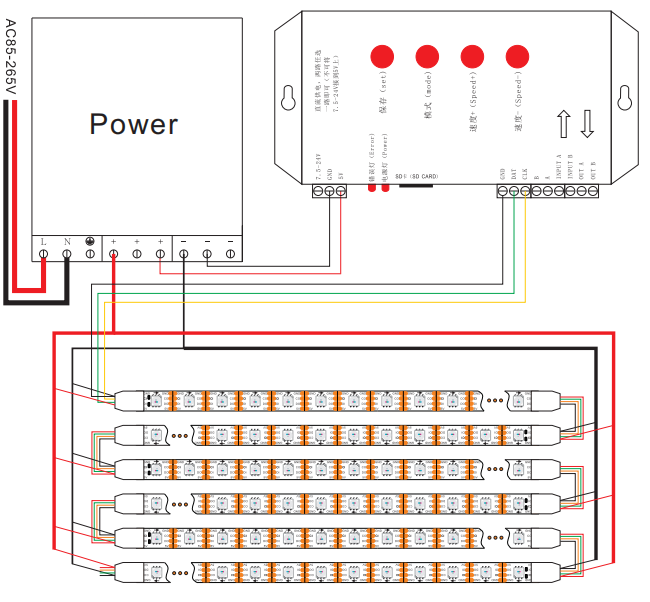 5v led strip Connect Drawing