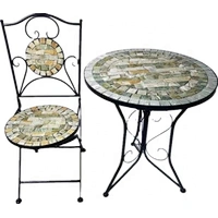 HQ-M0008 HongQiang mosaic tables and chairs bistro tile table outdoor