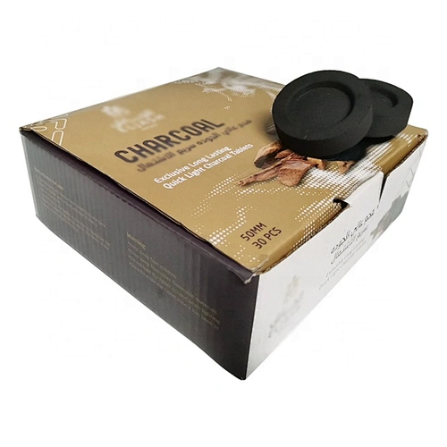 HQRM5030 Al Fakher Instant Light Fruit wood charcoal Round Shisha Charcoal Tablets Round Coal