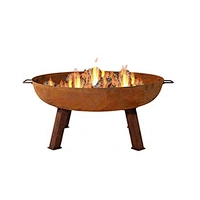 HQ-K05 HongQiang Fire Pit  Rusty Style Corten Steel Brazier Outdoor Camping Bowl BBQ Grill