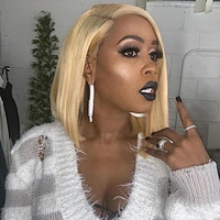 HBH Raw Russian Blonde Virgin Hair Wig With Top Closure  Glueless Transparent Full Lace Closure 613 Blonde Wig