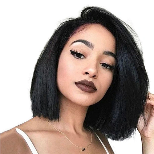 Hot Beauty 10 Inch Short Bob Wigs Human Hair Lace Front For Black Women Weaves and Straight Lace Front Wig