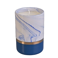 10oz Home decoration custom blue painted cylinder ceramic candle holders