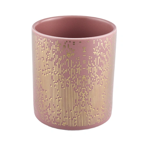 Suppliers luxury pink ceramic candle jar holder 6oz 10oz