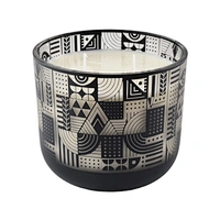 Sunny glassware empty tealight black glass candle jar container