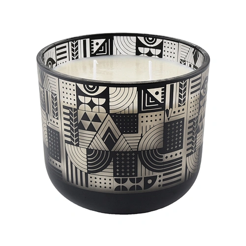 Sunny glassware empty tealight black glass candle jar container