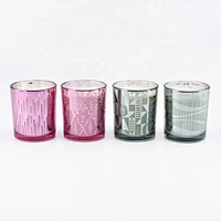 colored candle jars glass with laser printing