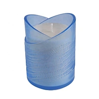 Wholesales heart shape matte blue glass candle jar