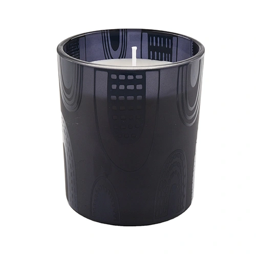 10oz Sunny matte empty decorative black glass candle jars holder