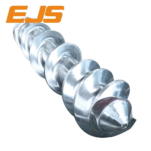 Hot feed rubber extruder screw and barrel
