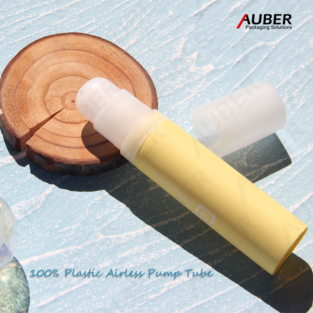 Metal free airless makeup tube