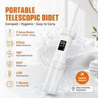 210ml Portable Bidet Electric Travel Bidet Digital Display USB-C Rechargeable IPX7 Waterproof Handheld Peri Bottle Sprayer