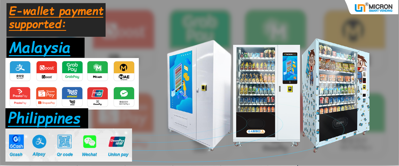 China made vending machines support Malaysia E-wallet