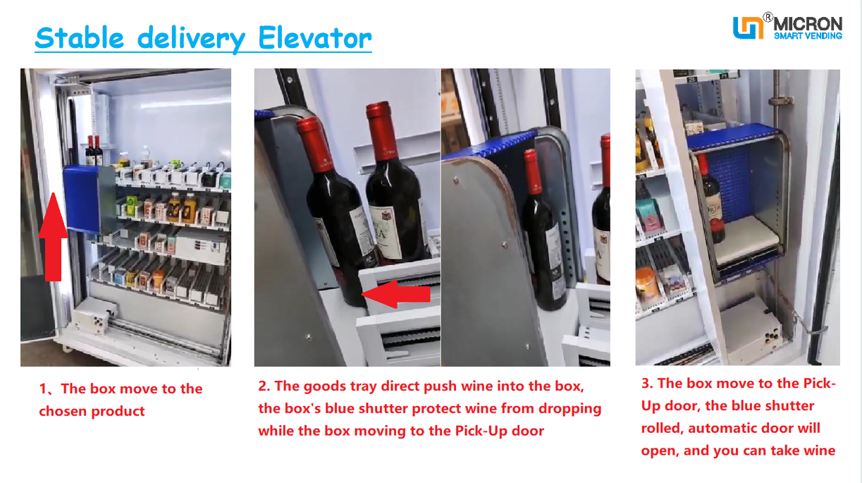Wine champagne vending machine, e-wallet vending machine, touch screen vending machine