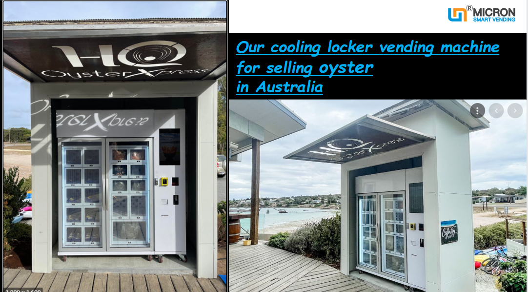 our cooling locker vending machine for selling oyster in Australia