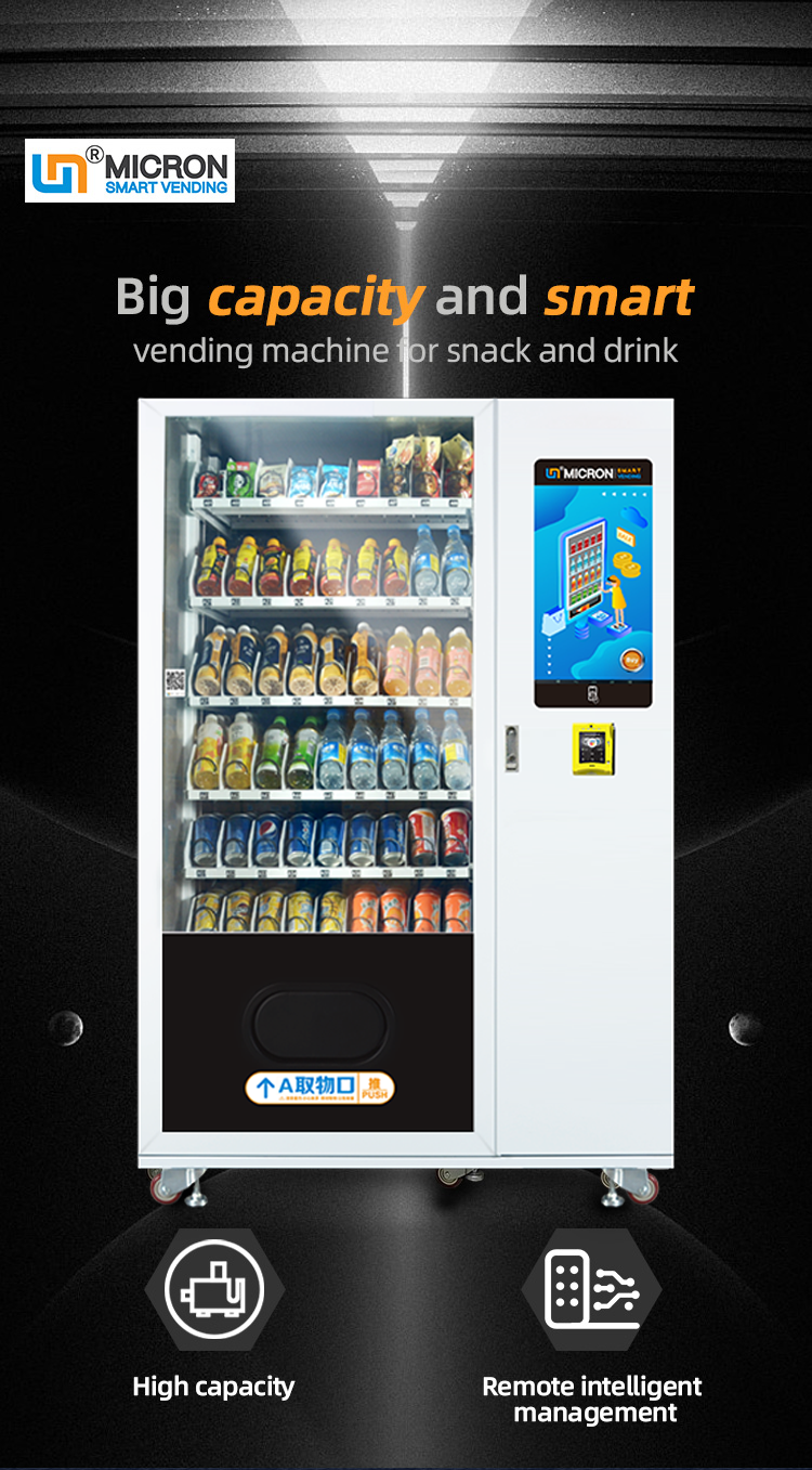Micron snack drink vending machine with 21.5 inch touch screen and e-wallet payament system vending machine in Philippines Malaysia