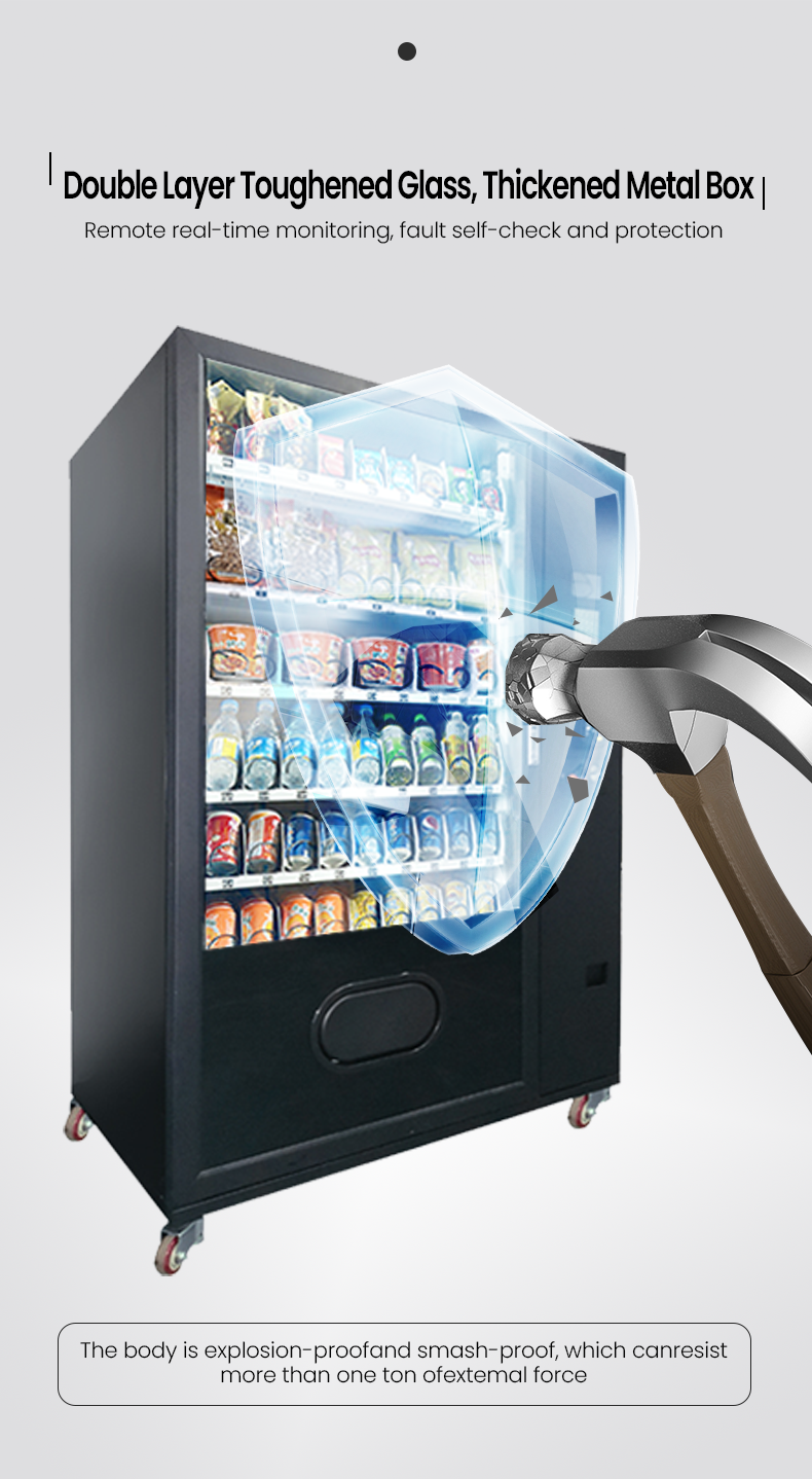 vending machine with double layer glass